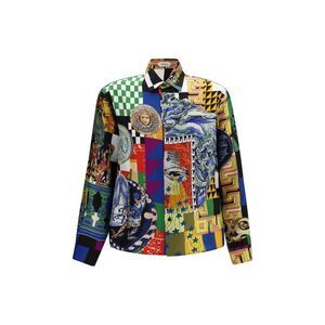 Versace Multicolor Silk Pattern Men's Shirt